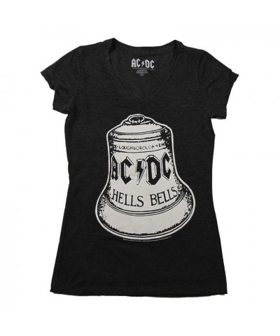 AC/DC Women's White Bells V-Neck T-Shirt $4.00 Shirts